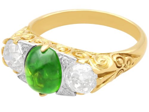 fig 7. Antique 2.54ct Demantoid Garnet and 1.58ct Diamond 18ct Yellow Gold Ring Circa 1900