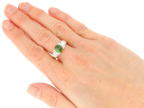 fig 10. Antique 2.54ct Demantoid Garnet and 1.58ct Diamond 18ct Yellow Gold Ring Circa 1900