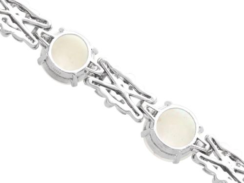 VINTAGE 941CT WHITE OPAL 252CT DIAMOND AND 18CT WHITE GOLD BRACELET CIRCA 1950 - ADDITIONAL PHOTO 10