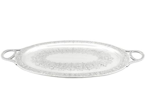 ANTIQUE VICTORIAN STERLING SILVER TRAY 1878 - ADDITIONAL PHOTO 1