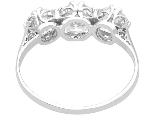 fig 7. Antique 2.17ct Diamond and Platinum Trilogy Ring Circa 1925