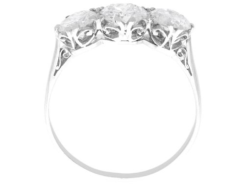 fig 8. Antique 2.17ct Diamond and Platinum Trilogy Ring Circa 1925