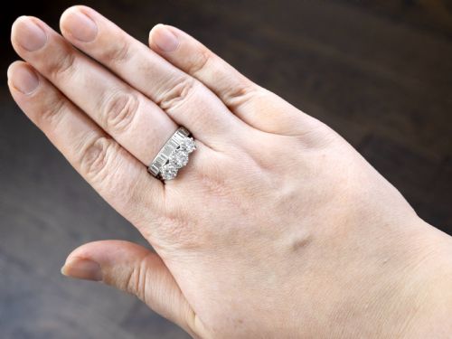 fig 3. A platinum full eternity ring set with end-to-end channel-set baguette cut diamonds.