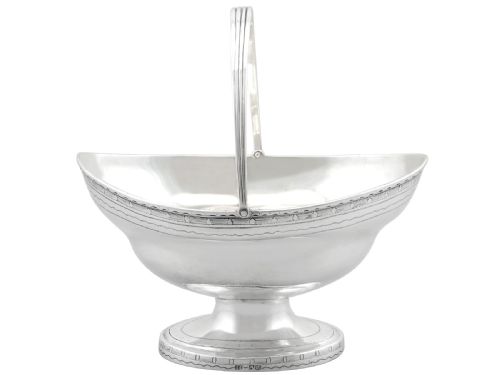 ANTIQUE GEORGE III SCOTTISH STERLING SILVER SUGAR BASKET