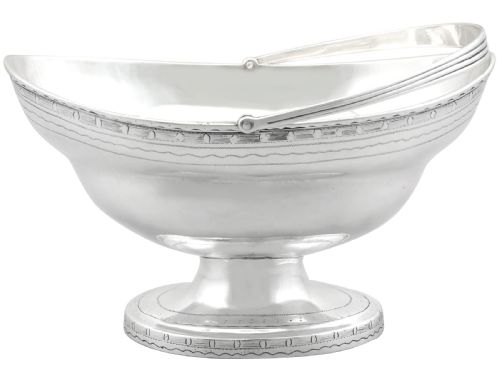 ANTIQUE GEORGE III SCOTTISH STERLING SILVER SUGAR BASKET - ADDITIONAL PHOTO 4