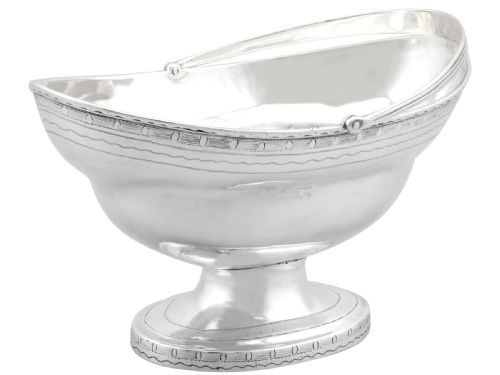 ANTIQUE GEORGE III SCOTTISH STERLING SILVER SUGAR BASKET - ADDITIONAL PHOTO 5
