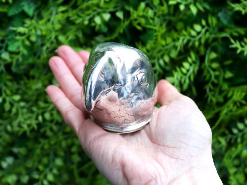 ANTIQUE GERMAN SILVER TABLE SNUFF PARROT BOX CIRCA 1900 - ADDITIONAL PHOTO 1