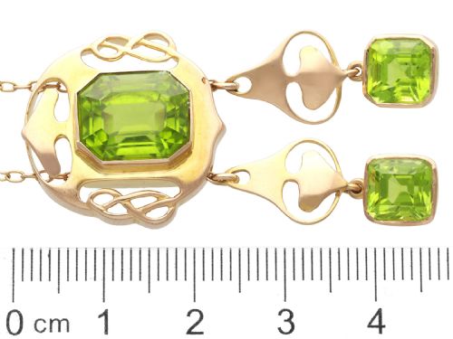 ANTIQUE ARTS AND CRAFTS STYLE 1481CT PERIDOT AND 15CT YELLOW GOLD NECKLACE CIRCA 1900 - ADDITIONAL PHOTO 10