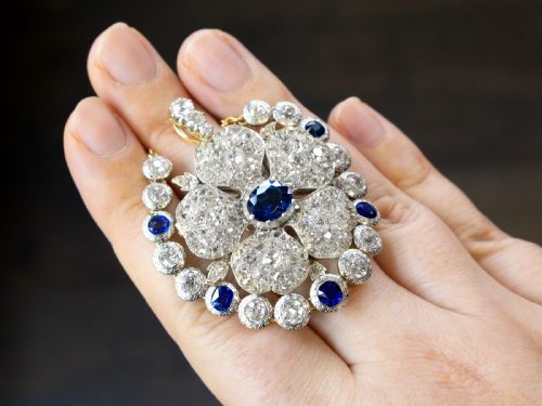 ANTIQUE 178CT SAPPHIRE AND 305CT DIAMOND 18CT YELLOW GOLD BRACELET CIRCA 1930 - ADDITIONAL PHOTO 9