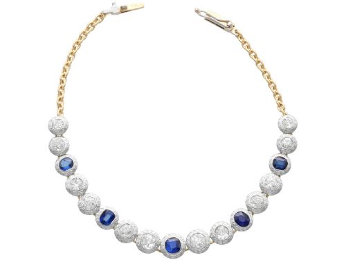 ANTIQUE 178CT SAPPHIRE AND 305CT DIAMOND 18CT YELLOW GOLD BRACELET CIRCA 1930 - ADDITIONAL PHOTO 11