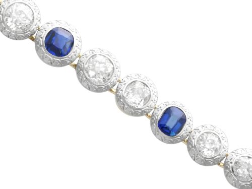 ANTIQUE 178CT SAPPHIRE AND 305CT DIAMOND 18CT YELLOW GOLD BRACELET CIRCA 1930 - ADDITIONAL PHOTO 12