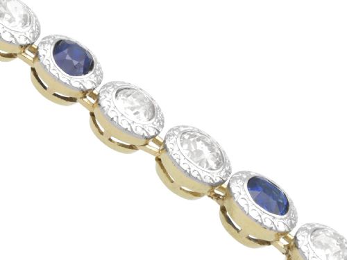 ANTIQUE 178CT SAPPHIRE AND 305CT DIAMOND 18CT YELLOW GOLD BRACELET CIRCA 1930 - ADDITIONAL PHOTO 13