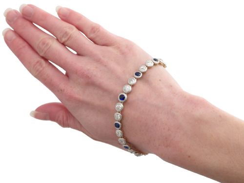 ANTIQUE 178CT SAPPHIRE AND 305CT DIAMOND 18CT YELLOW GOLD BRACELET CIRCA 1930 - ADDITIONAL PHOTO 18