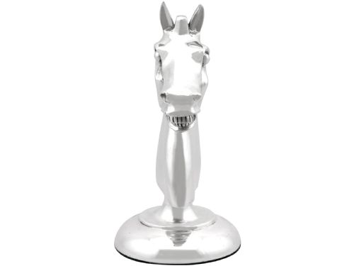 ANTIQUE GEORGE V STERLING SILVER CHESS KNIGHT DESK PAPERWEIGHT - ADDITIONAL PHOTO 9