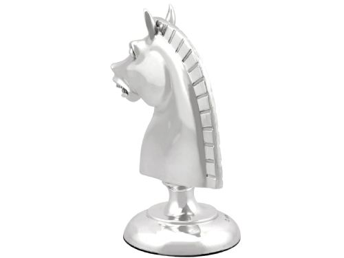 ANTIQUE GEORGE V STERLING SILVER CHESS KNIGHT DESK PAPERWEIGHT - ADDITIONAL PHOTO 10