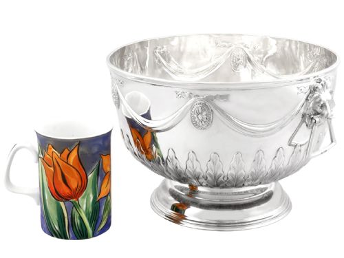 ANTIQUE VICTORIAN STERLING SILVER PRESENTATION BOWL - ADDITIONAL PHOTO 3