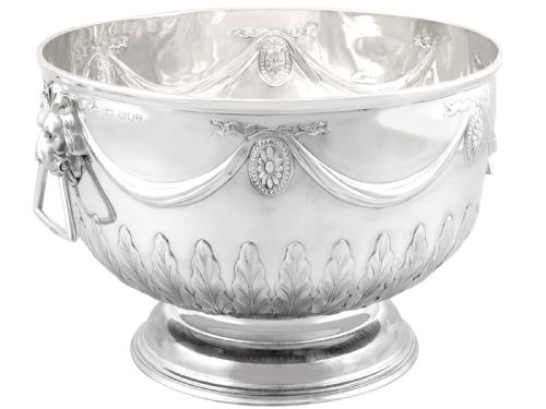 ANTIQUE VICTORIAN STERLING SILVER PRESENTATION BOWL - ADDITIONAL PHOTO 4