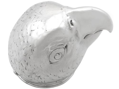 ANTIQUE GERMAN SILVER TABLE SNUFF PARROT BOX CIRCA 1900 - ADDITIONAL PHOTO 7