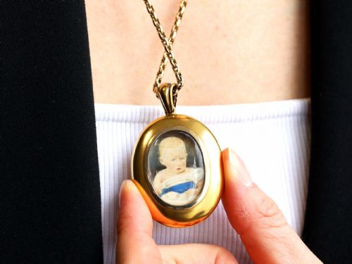 ANTIQUE 164CT CITRINE 182CT GARNET PEARL SEED PEARL AND 18CT YELLOW GOLD LOCKET CIRCA 1860 - ADDITIONAL PHOTO 5