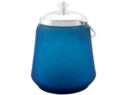 fig 4. Antique Victorian Sterling Silver and Blue Glass Biscuit Barrel (1896)