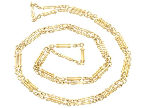 Antique Victorian 18ct Yellow Gold Chain Necklace Circa 1880