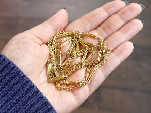 fig 2. Antique Victorian 18ct Yellow Gold Chain Necklace Circa 1880