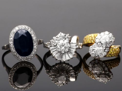 fig 6. Antique French 6.20ct Sapphire and 0.43ct Diamond Platinum Cluster Ring Circa 1920