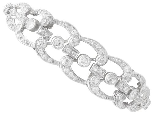 3.92ct Diamond and Platinum Bracelet - Art Deco - Antique Circa 1930