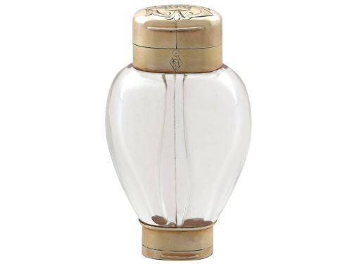 Sterling Silver and Glass Scent Bottle / Vinaigrette - Antique Circa 1880