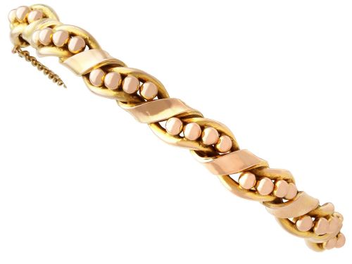 15ct Yellow Gold Bangle - Antique Circa 1910