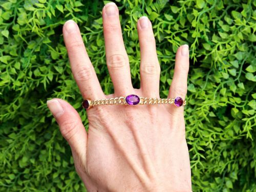 fig 1. 4.35ct Amethyst and 15ct Yellow Gold Bracelet - Antique Victorian