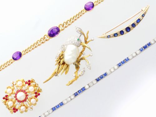 fig 4. 4.35ct Amethyst and 15ct Yellow Gold Bracelet - Antique Victorian