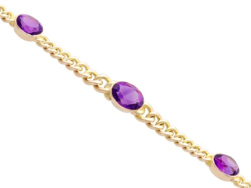 fig 5. 4.35ct Amethyst and 15ct Yellow Gold Bracelet - Antique Victorian