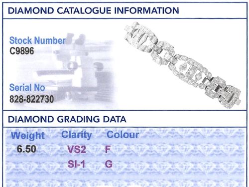 fig 9. An Art Deco platinum bracelet featuring articulated geometric links set with brilliant-cut diamonds.