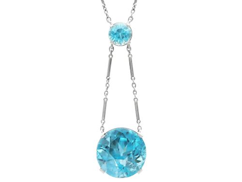 Antique 22.50ct Zircon and 18ct White Gold Pendant Circa 1925