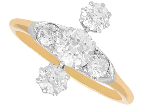 Antique 1.46ct Diamond and 18ct Yellow Gold Ring Circa 1920