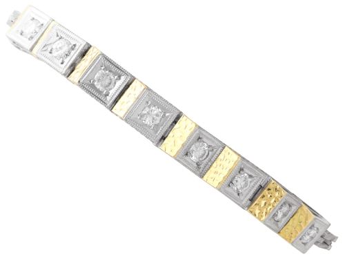 Antique 0.80ct Diamond and 18ct Gold Bracelet Circa 1925