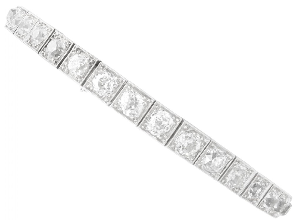 Antique 7.85ct Diamond and 18ct White Gold Bracelet Circa 1915
