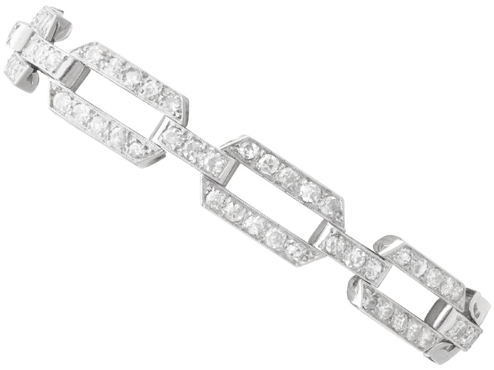Antique Art Deco 7.80ct Diamond and Platinum Bracelet Circa 1920