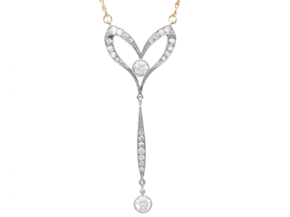 Antique 1.30ct Diamond and 15ct Yellow Gold Pendant Circa 1920
