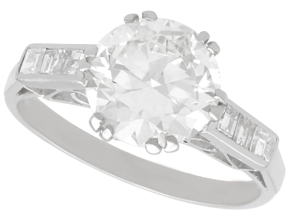 Antique 2.99ct Diamond and Platinum Solitaire Ring Circa 1935