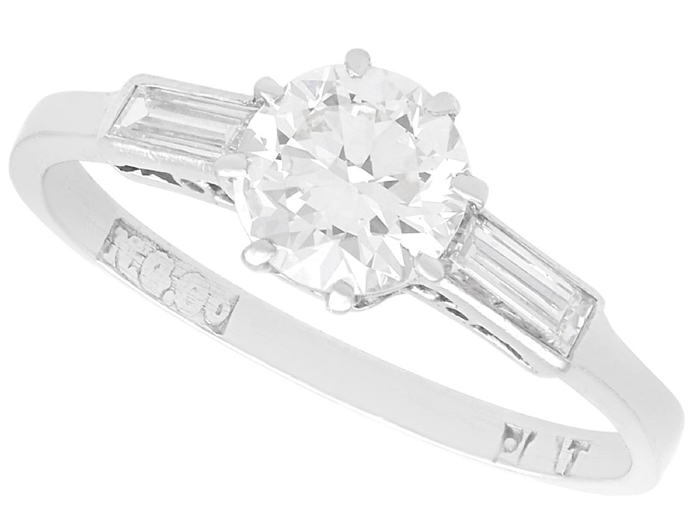 Antique Art Deco 0.91ct Diamond and Platinum Solitaire Ring Circa 1925 