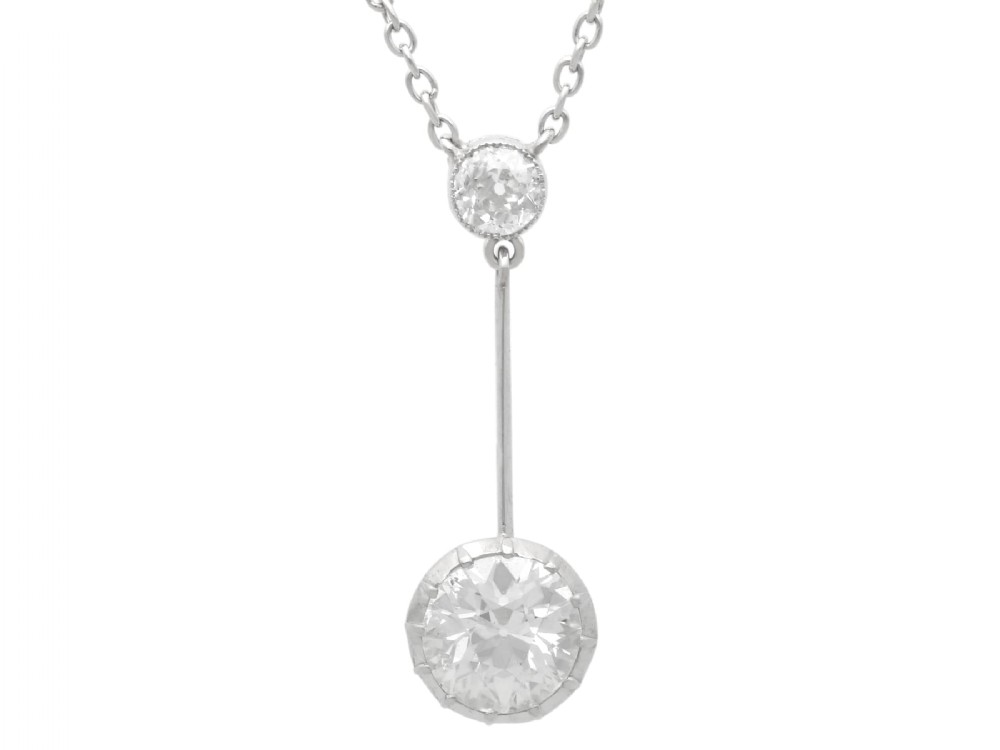 Antique 1.28ct Diamond and Platinum Pendant Circa 1920