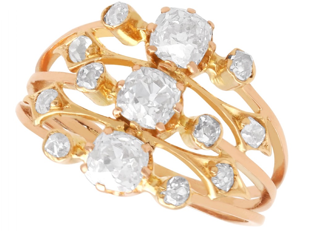 Antique 1.40ct Diamond and 18ct Yellow Gold Dress Ring Circa 1895