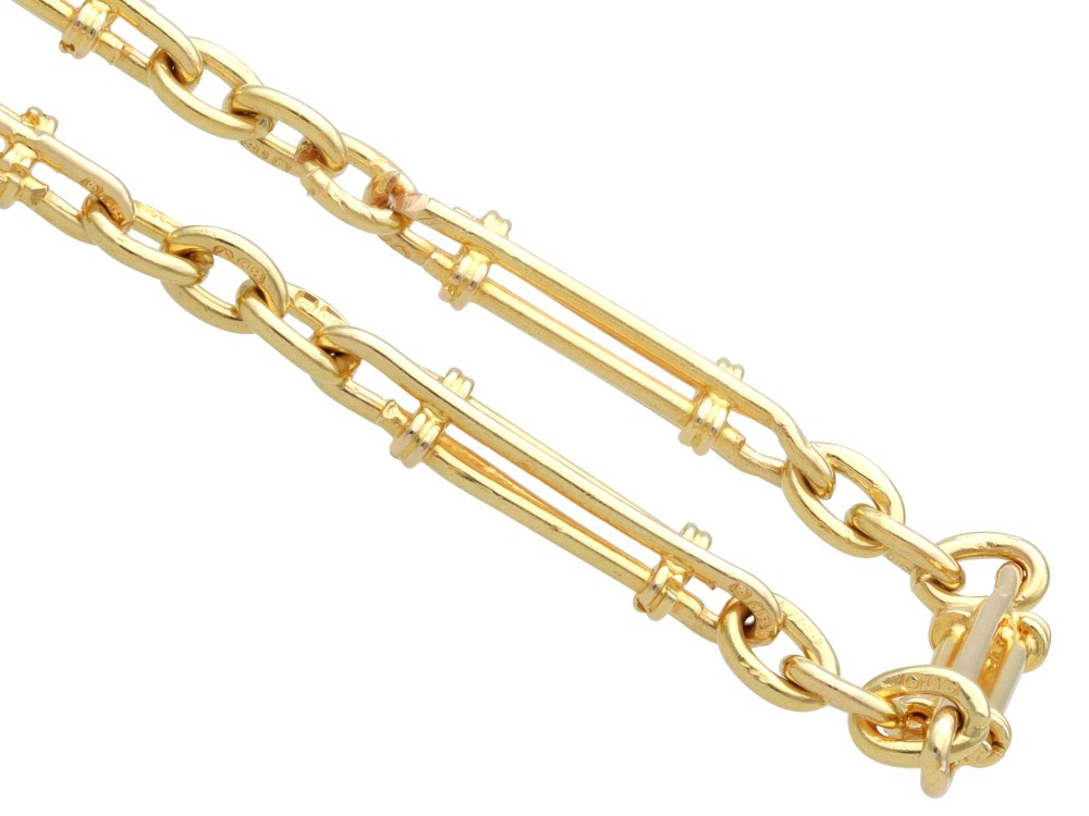 Antique Victorian 18ct Yellow Gold Chain Necklace Circa 1880 View VIII