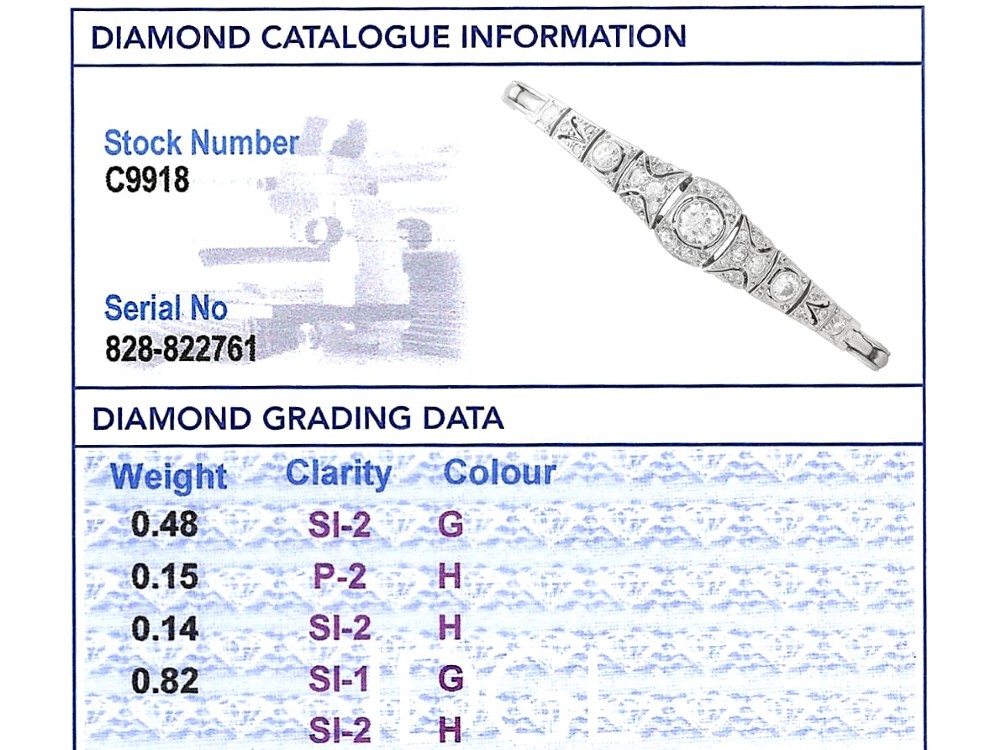 An Art Deco 18ct white gold bracelet featuring articulated geometric panels set with diamonds and finished with millegrain edging. View XII