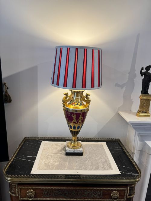 EXCEPTIONAL PARIS PORCELAIN VASE LAMP LOUIS PHILIPPE CIRCA 1835 - ADDITIONAL PHOTO 4