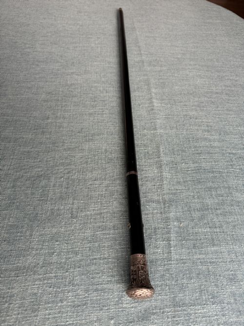 elegant chinese silver and ebonised malacca sword stick circa 1880 - CATEGORY: ANTIQUE MISCELLANEOUS - DATED 1880