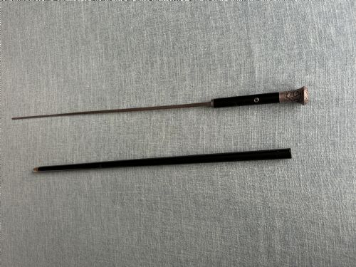 ELEGANT CHINESE SILVER AND EBONISED MALACCA SWORD STICK CIRCA 1880 - ADDITIONAL PHOTO 3