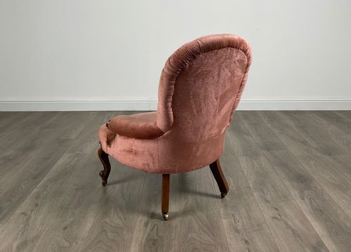ANTIQUE PAIR OF VICTORIAN BUTTON BACK ARMCHAIRS IN MAHOGANY - ADDITIONAL PHOTO 2